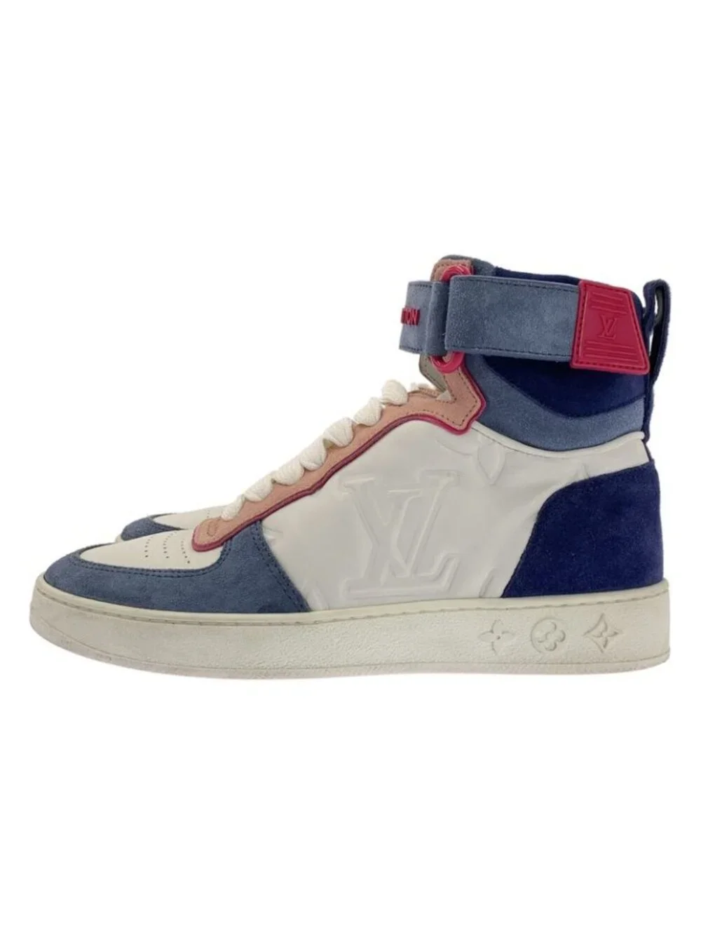Louis Vuitton Leather Boon Box Line Logo High-cut Sneakers 34 1 2 White - Picture 2 of 8